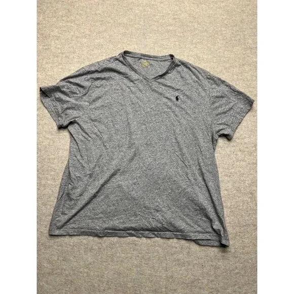 Polo Ralph Lauren Classic Fit Grey V-neck Short Sleeve T-shirt Size XXL - Picture 1 of 8